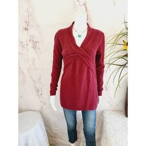 Soon Maternity Riley V-Neck Maternity Sweater Red